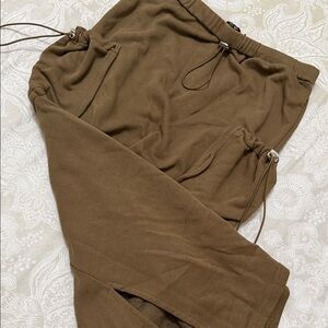 Brown Casual Maxi Skirt with pockets
